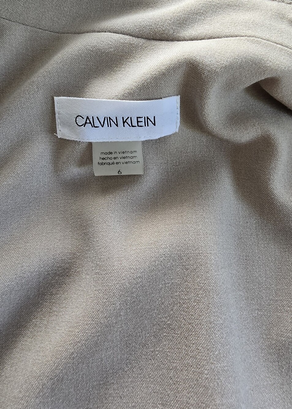 Calvin Klein Sleeveless Midi Trench Dress in Light Beige Women's Size 6 - Picture 14 of 14